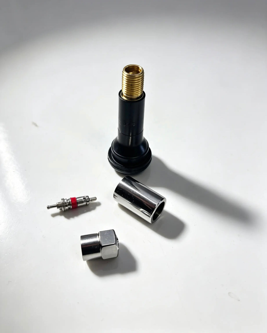 100 Pack Bulk-Chrome Sleeved Rubber Snap-In Tire Valve Stems Set (TR413/TR418 Style) – Heavy-Duty Brass Core Tubeless Valve Stems with Chrome Caps for Cars, Trucks, SUVs & Custom Wheels