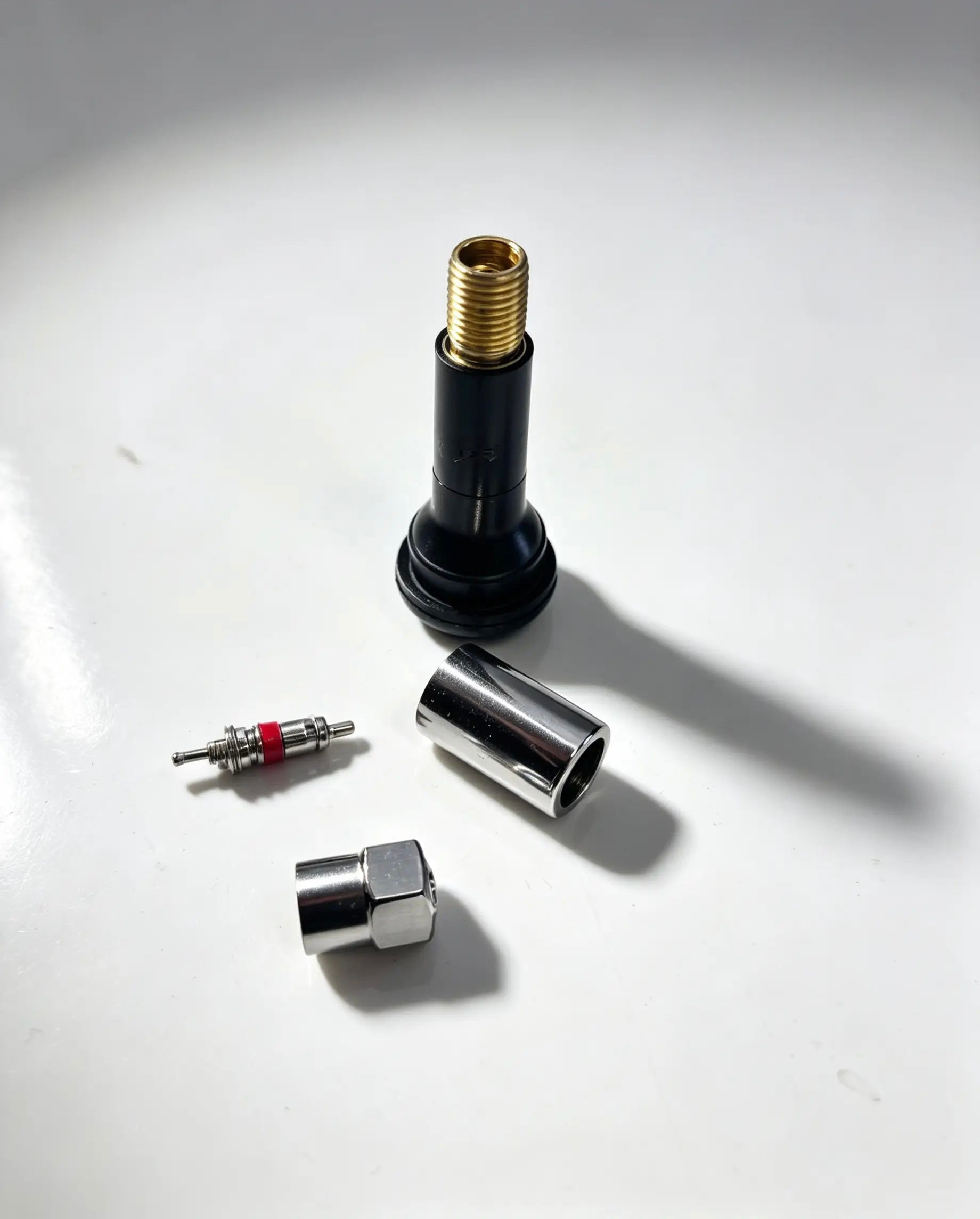 100 Pack Bulk-Chrome Sleeved Rubber Snap-In Tire Valve Stems Set (TR413/TR418 Style) – Heavy-Duty Brass Core Tubeless Valve Stems with Chrome Caps for Cars, Trucks, SUVs & Custom Wheels