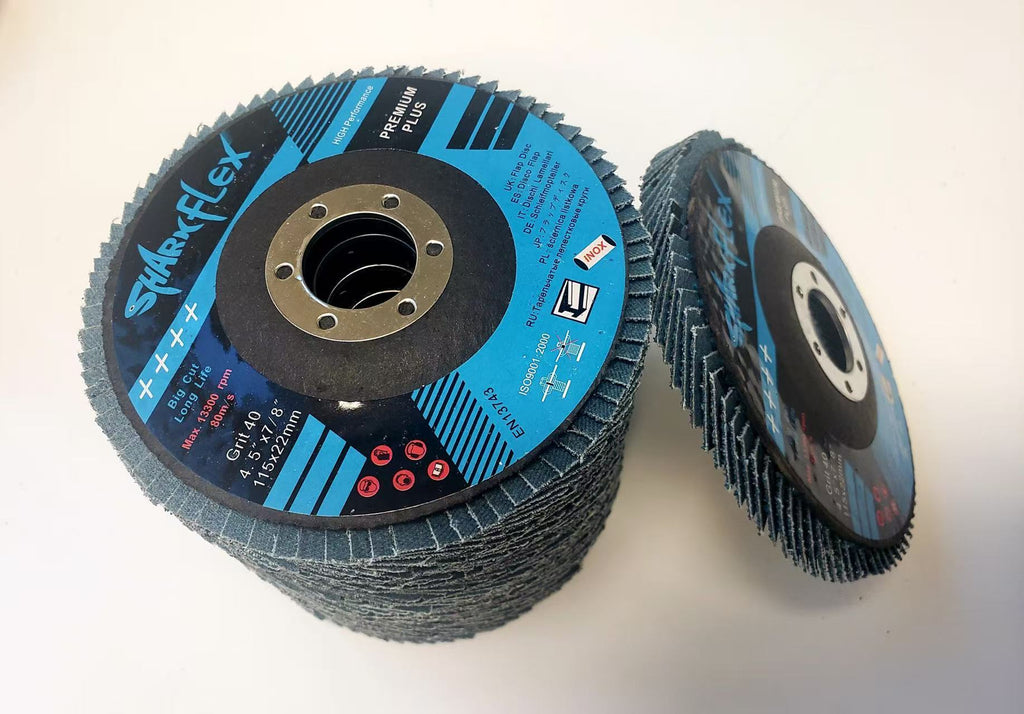 4.5" x 7/8" Flap Discs, 40 Grit Premium Zirconia Grinding Wheels for Angle Grinder, Heavy Duty Metal & Stainless Steel Grind, Weld Removal (5-Pack)