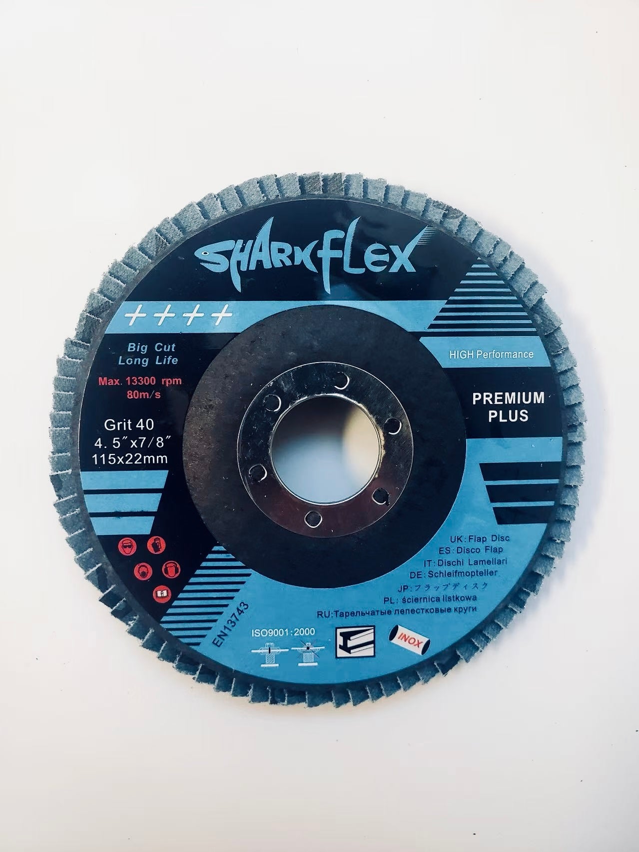 4.5" x 7/8" Flap Discs, 40 Grit Premium Zirconia Grinding Wheels for Angle Grinder, Heavy Duty Metal & Stainless Steel Grind, Weld Removal (5-Pack)