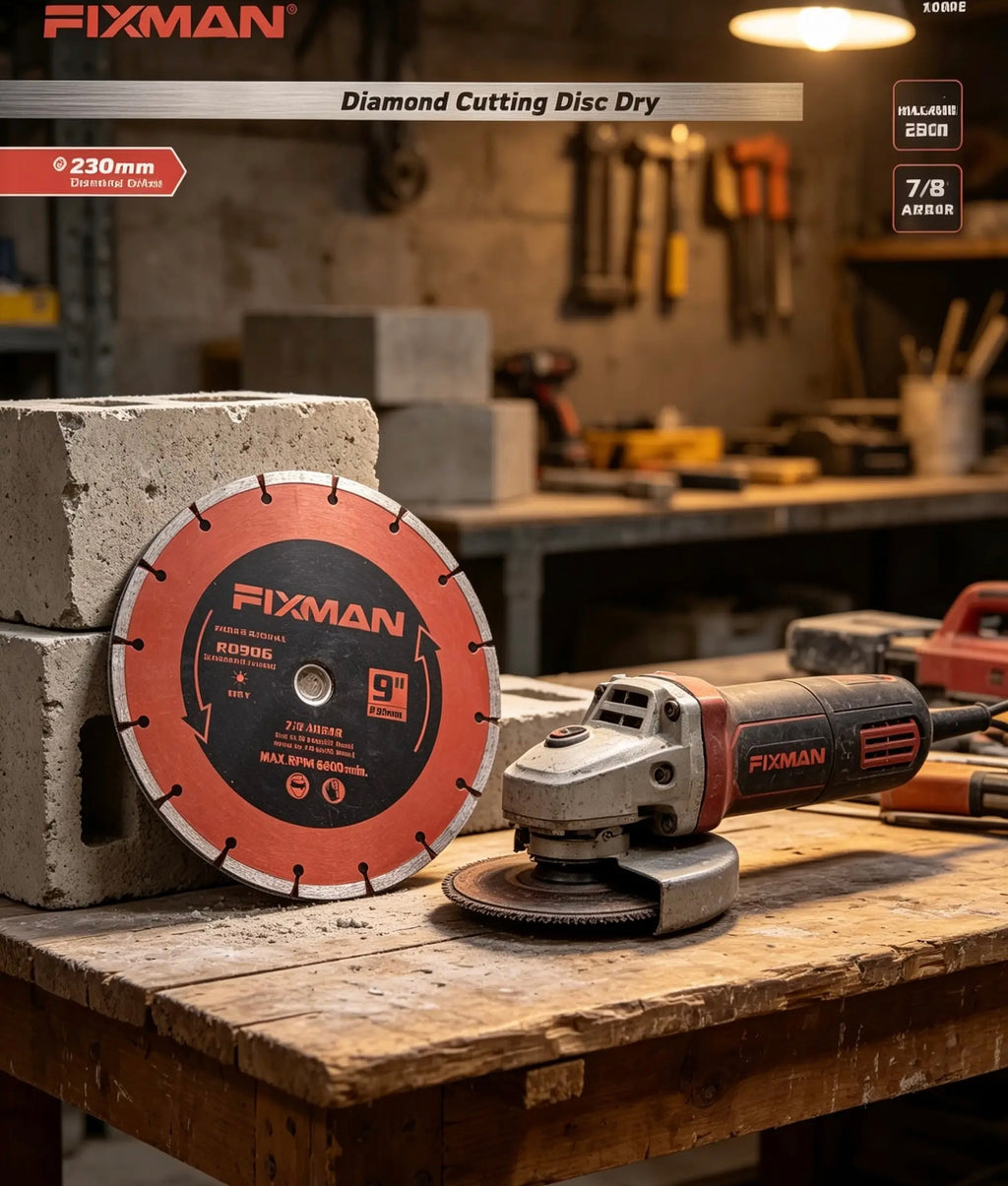 9-Inch Dry Diamond Saw Blade, 7/8" Arbor – Professional Segmented Diamond Cutting Disc for Concrete, Brick, Granite, Stone & Masonry (Max 6,600 RPM)