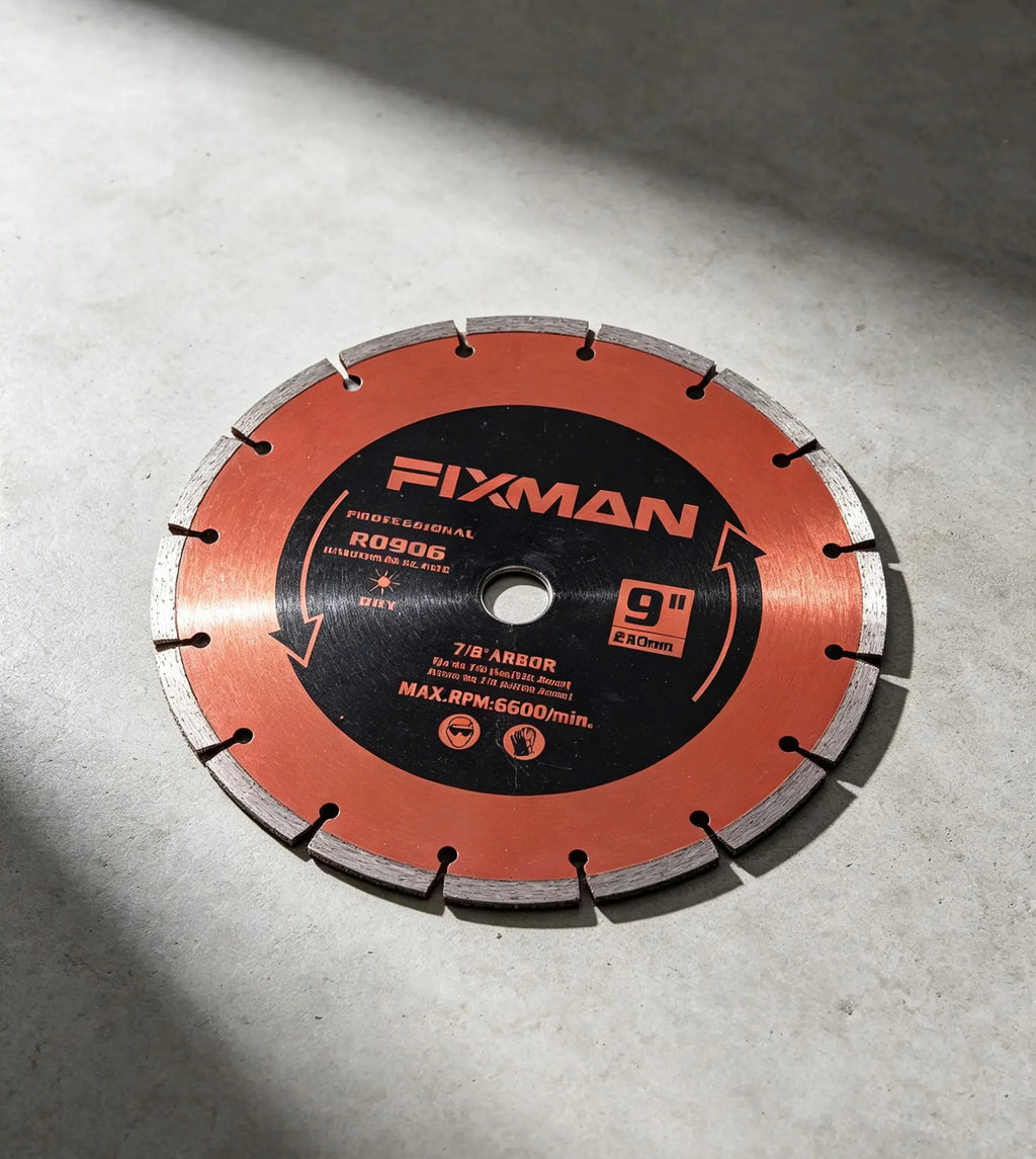 9-Inch Dry Diamond Saw Blade, 7/8" Arbor – Professional Segmented Diamond Cutting Disc for Concrete, Brick, Granite, Stone & Masonry (Max 6,600 RPM)