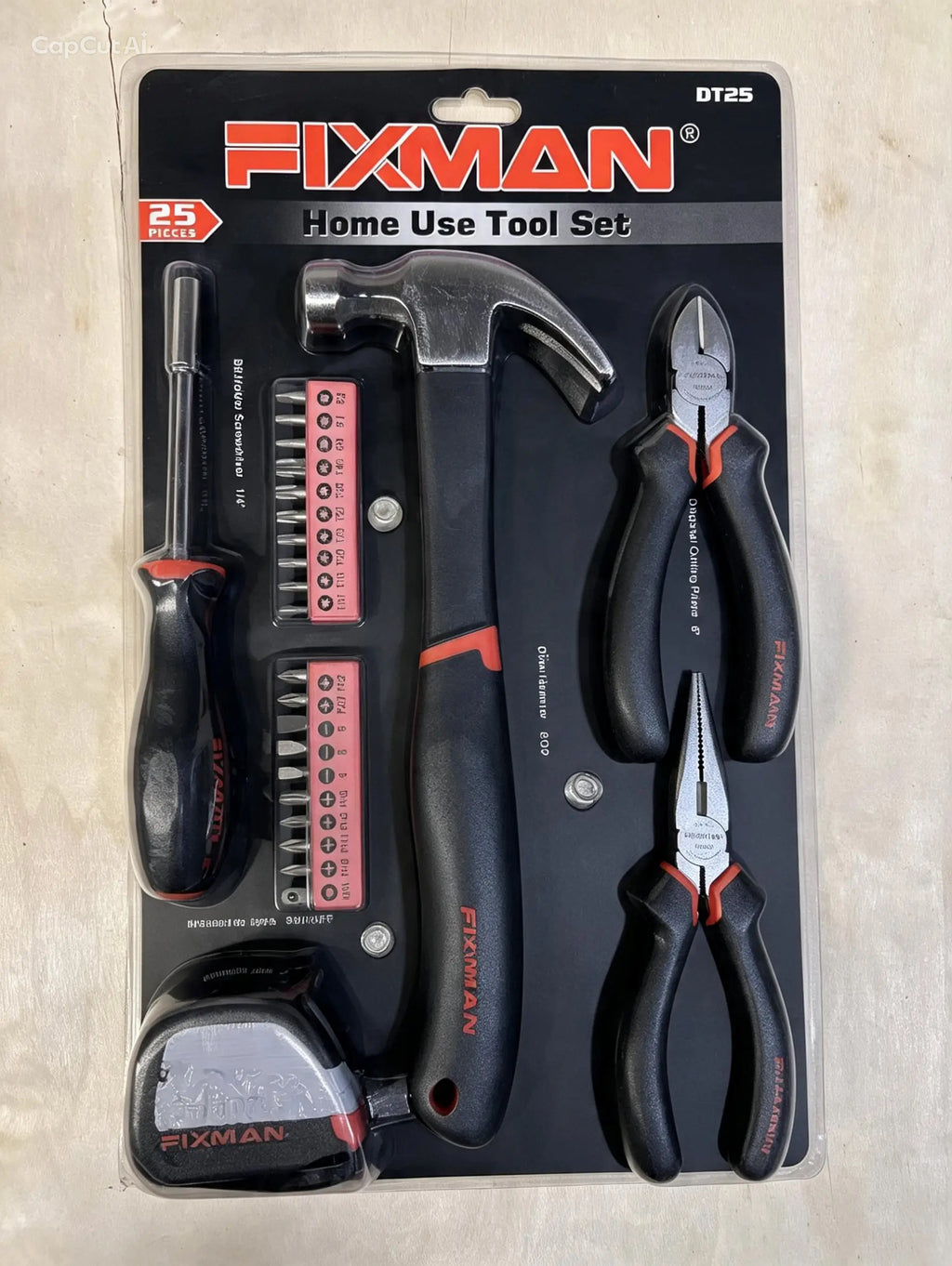 25-piece essential tool set, DIY home repair, multi-functional portable