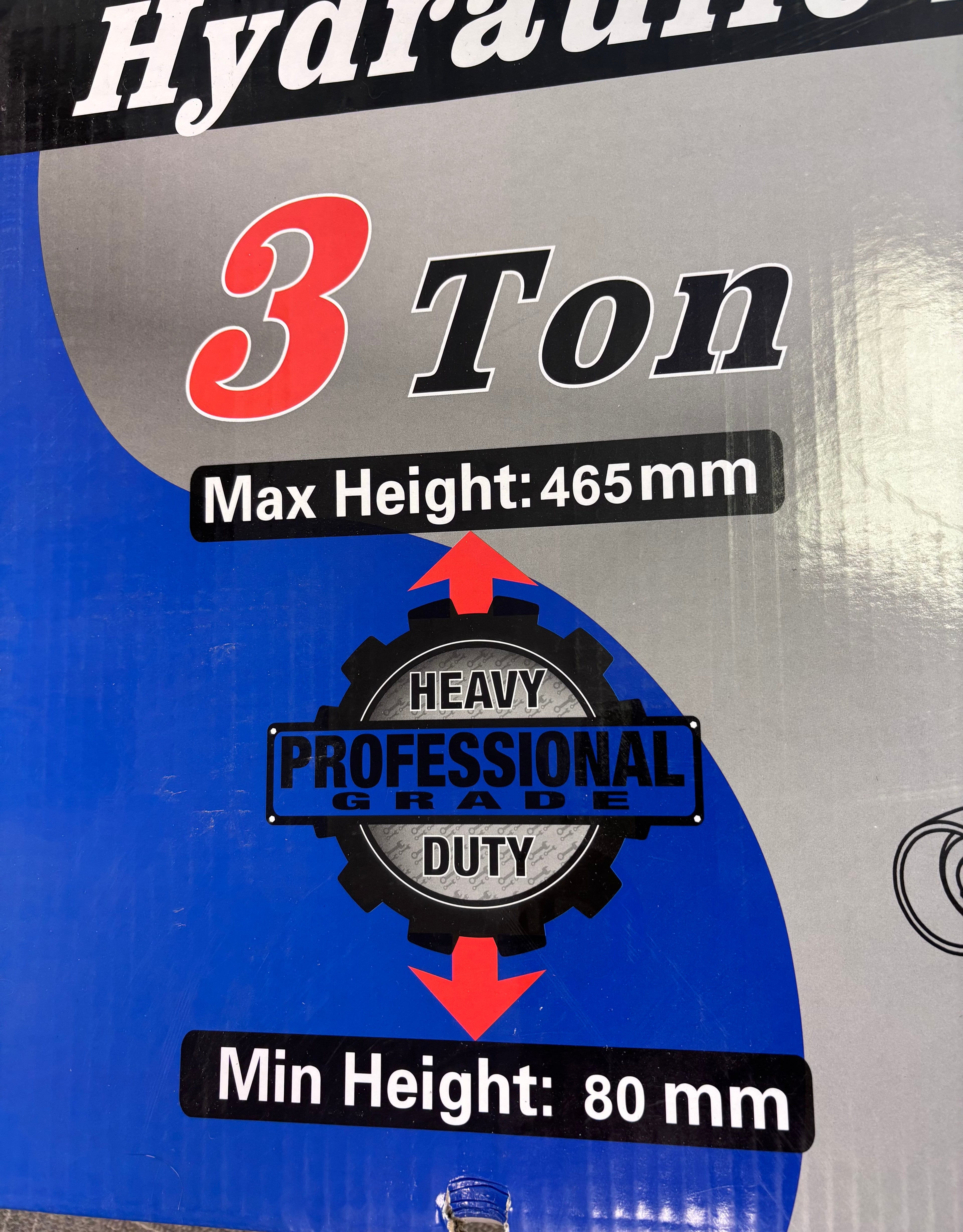 3-ton load-bearing professional low-profile service jack, steel.